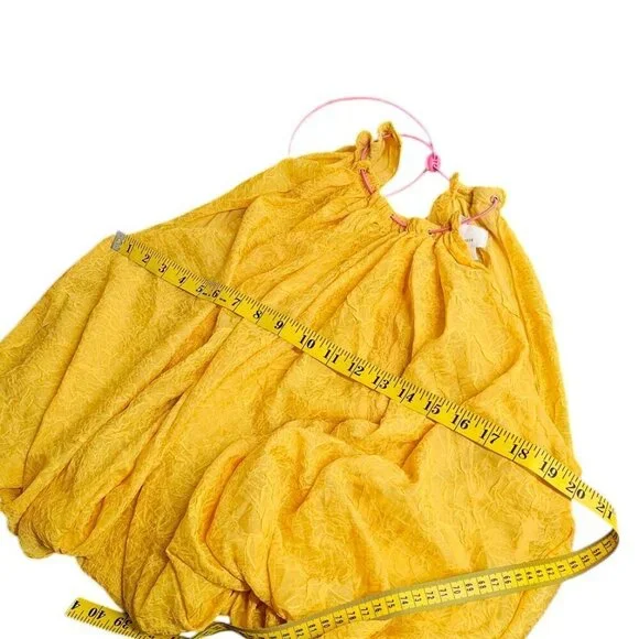 Anthropologie Halter Parachute Bubble-Hem Crinkle Toggle Tank Yellow Size S, NWT - Picture 5 of 9